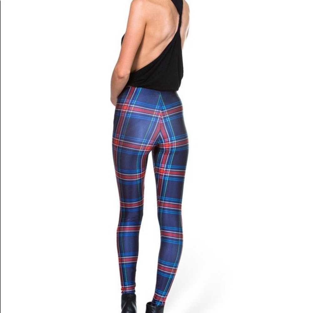 Blackmilk Tartan Navy Leggings S